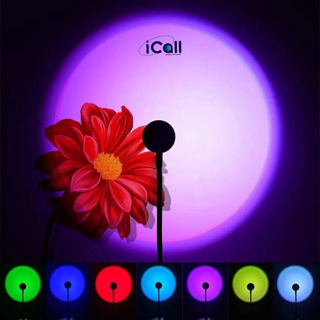 icallmart USB Sunset Light for Home Decor Cars Video Shoots Bedroom Insta Reels & YouTube Single Disco Ball-picture-27