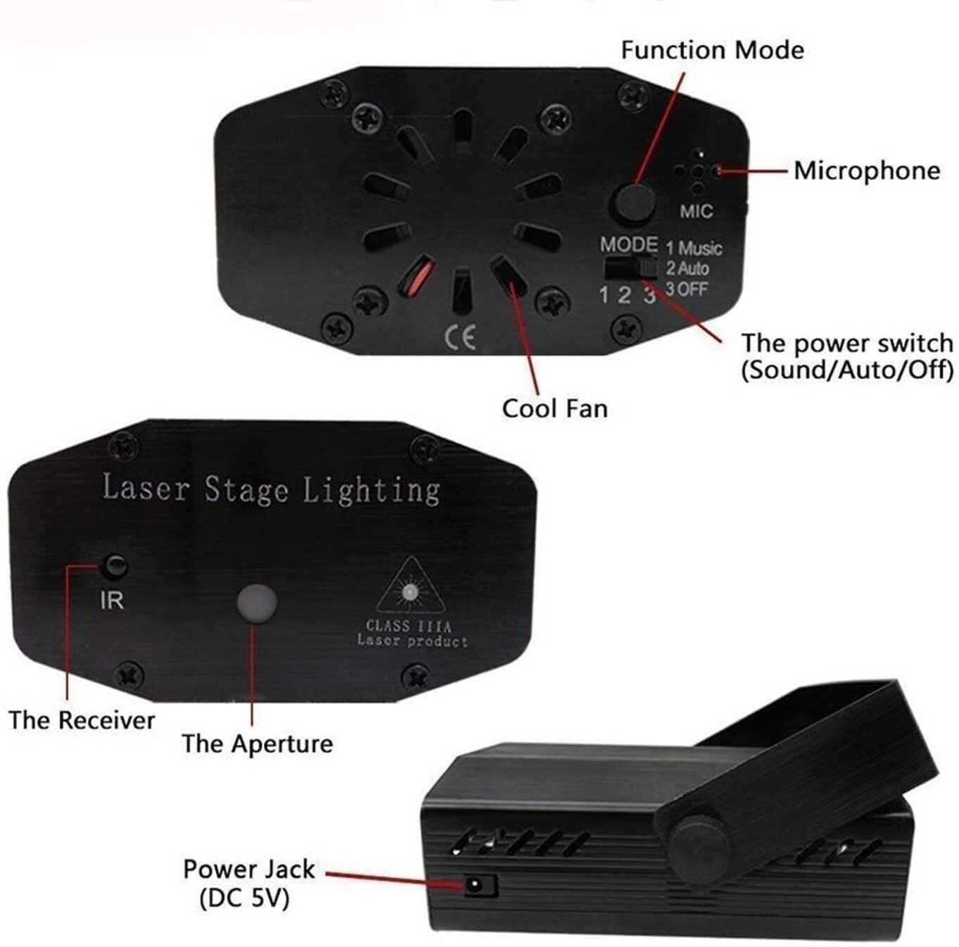 Mini Laser Projector Light Featuring Sound-Activated Disco Ball CX2 Dual Disco Ball-image-28