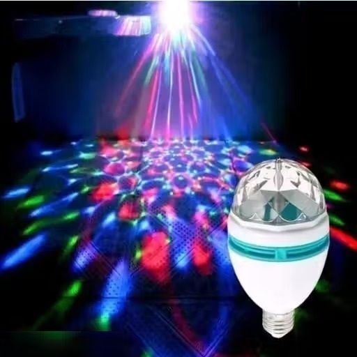 unbrako RGB Crystal Rotating Disco LED Bulb E27 Disco Ball Set-picture-2