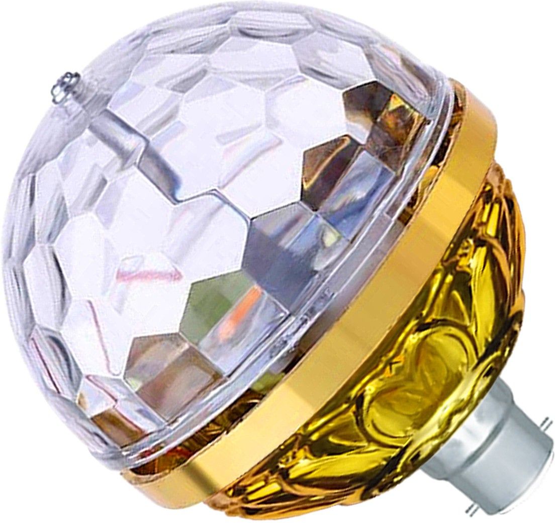 360 Degree Rotating Golden Jumbo Disco Bulb for Home Birthday Stage Party Bulb Single Disco Ball
