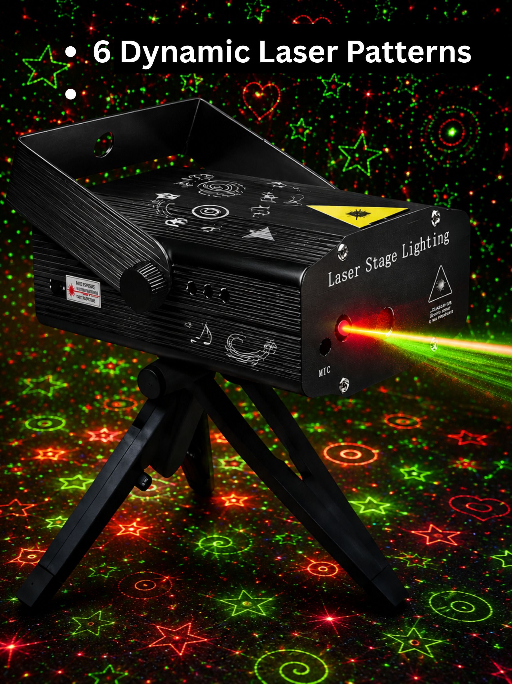 Mini Laser Stage Light Projector Sound Activated DJ Disco Party Light Shower Laser Light-image-23