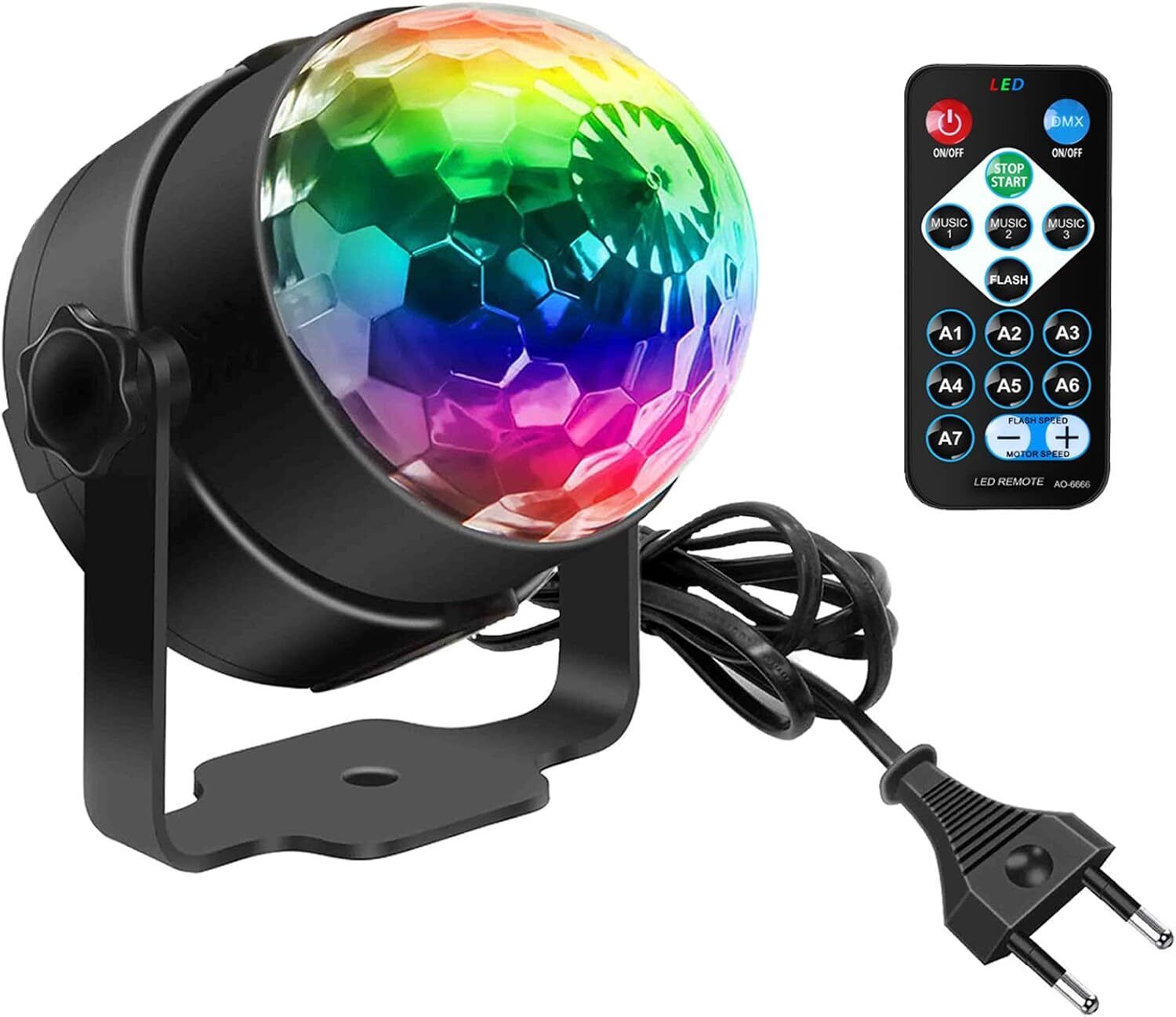 trudo RGB DJ Light Party Disco Light for Home Party-Multicolor Single Disco Ball-picture-29