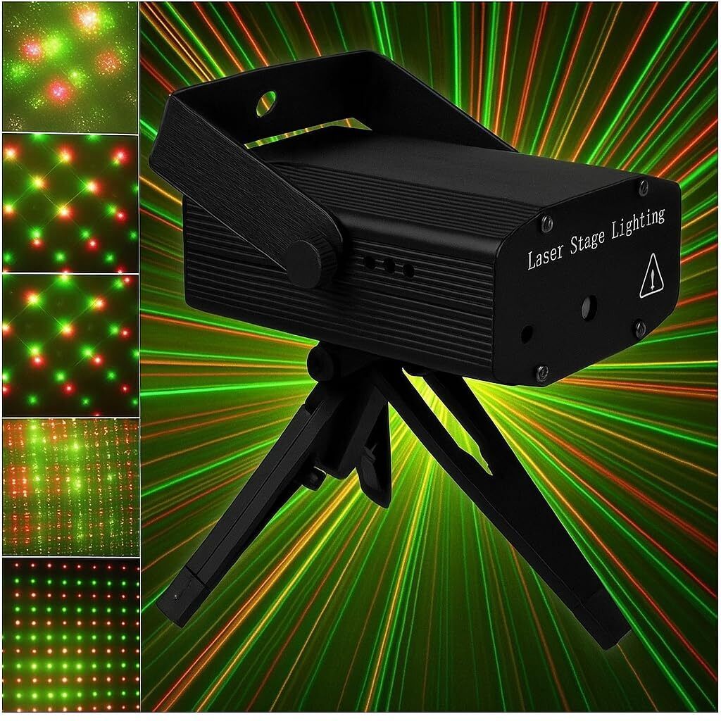 6 Pattern Disco Laser Light Sound Responsive RGB Stage Lamp Shower Laser Light-image-45