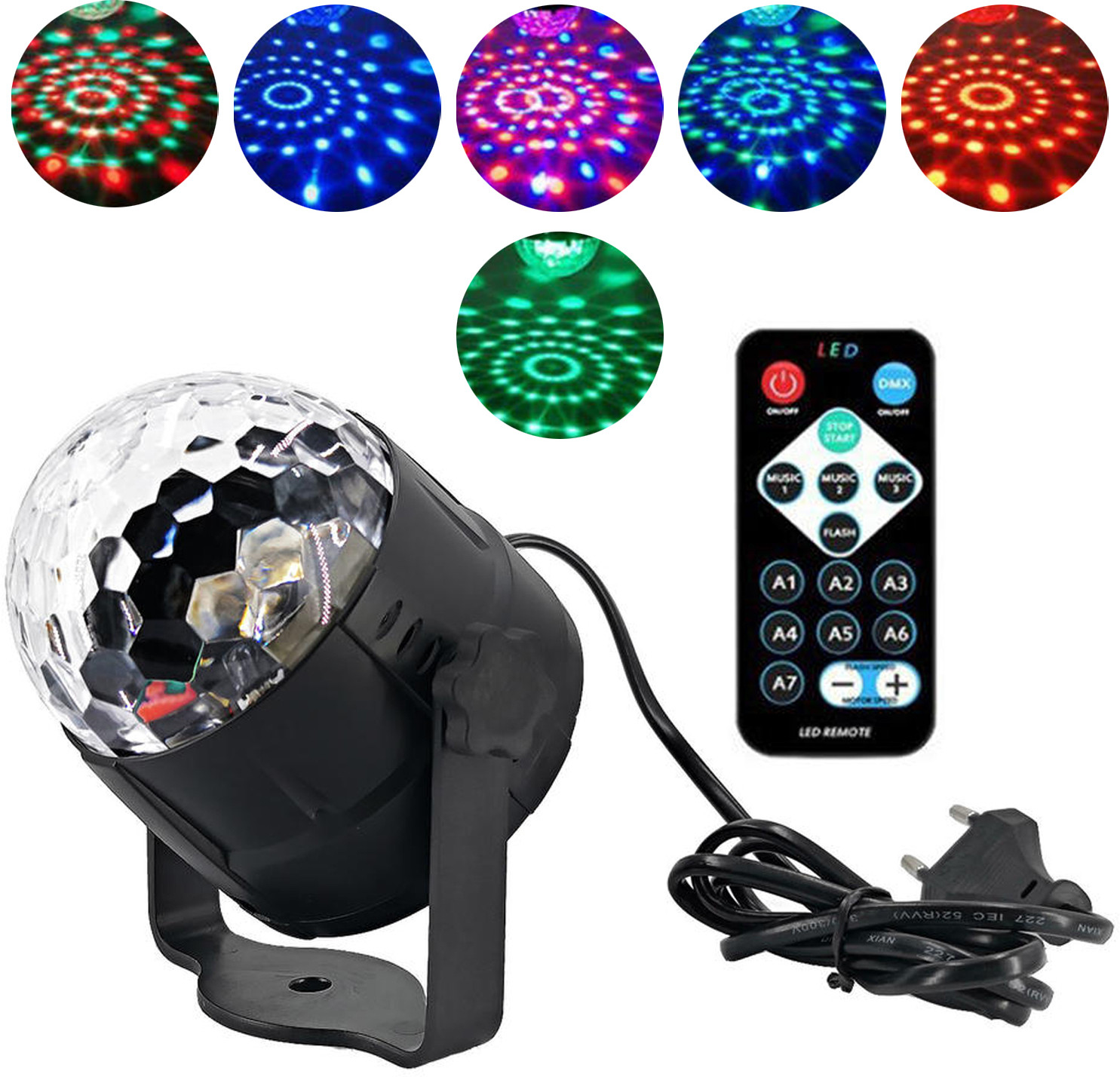wrader Disco Dj Light with Remote 7 Color Modes Party Disco Light for Bar and DJs Single Disco Ball image 1