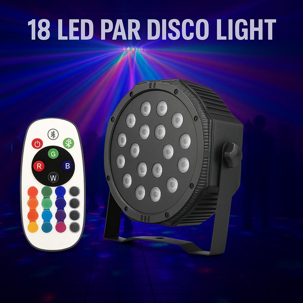 wrader 18 LEDs Par Disco DJ Light with DMX Disco Ball Set-picture-32