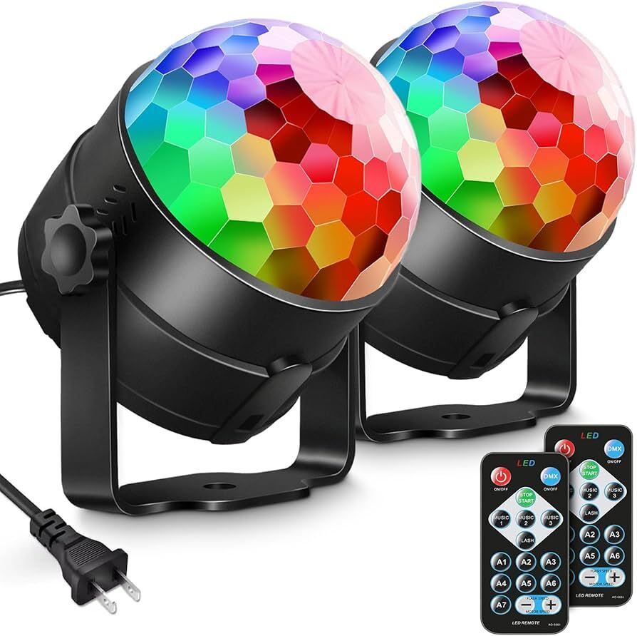 khodiyar enterprises Party Lights DJ Disco Ball 7 Colors Sound Activated Remote Control Disco Ball Set-picture-4