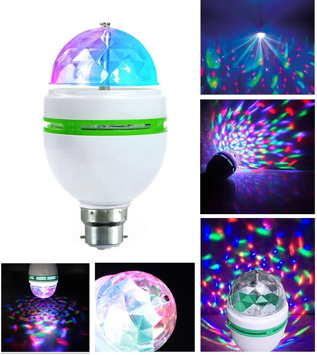 sajani enterprise 360° Rotating Crystal Led Disco Light Bulb for Home Disco Ball Set-picture-8