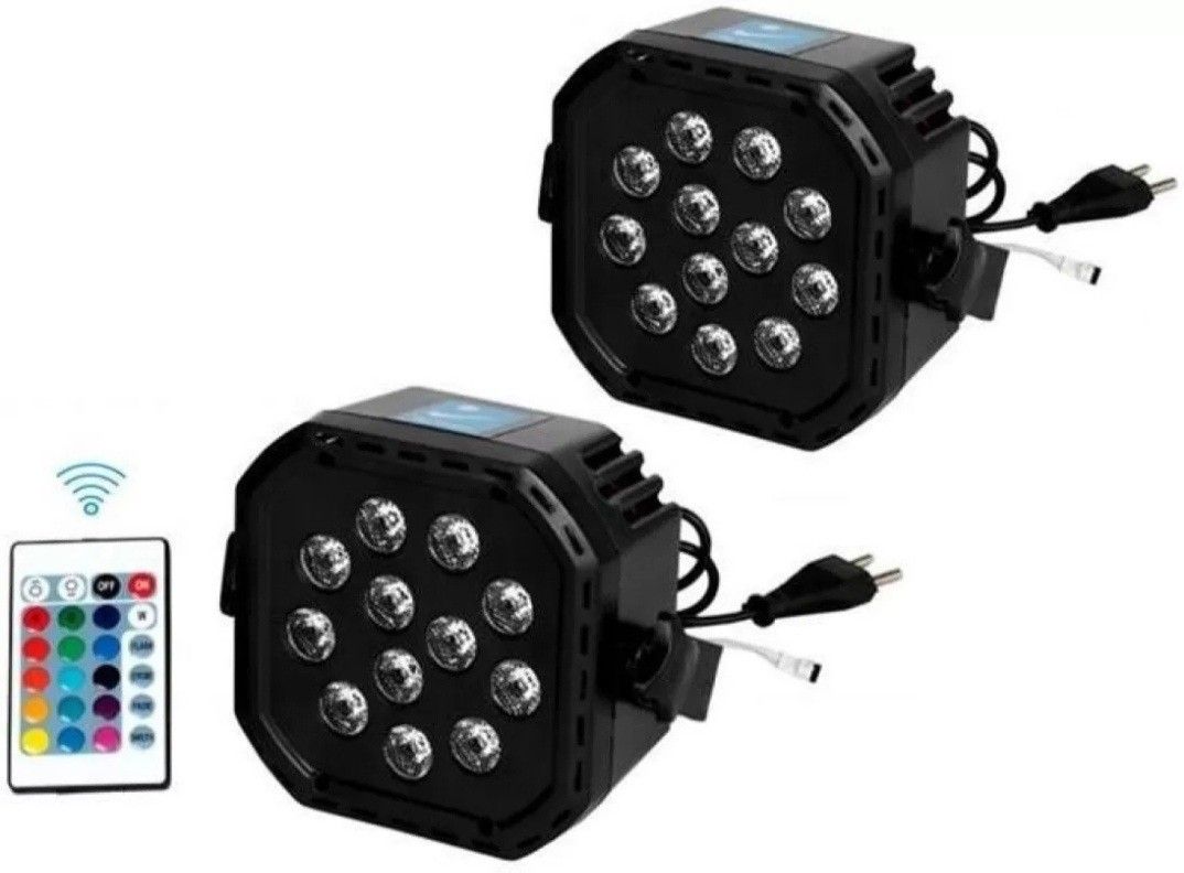 schsteindar 38W DJ LED Par Flood Light with 12 LEDs 24 Keys Remote Control PACK OF 2 Shower Laser Light-picture-28