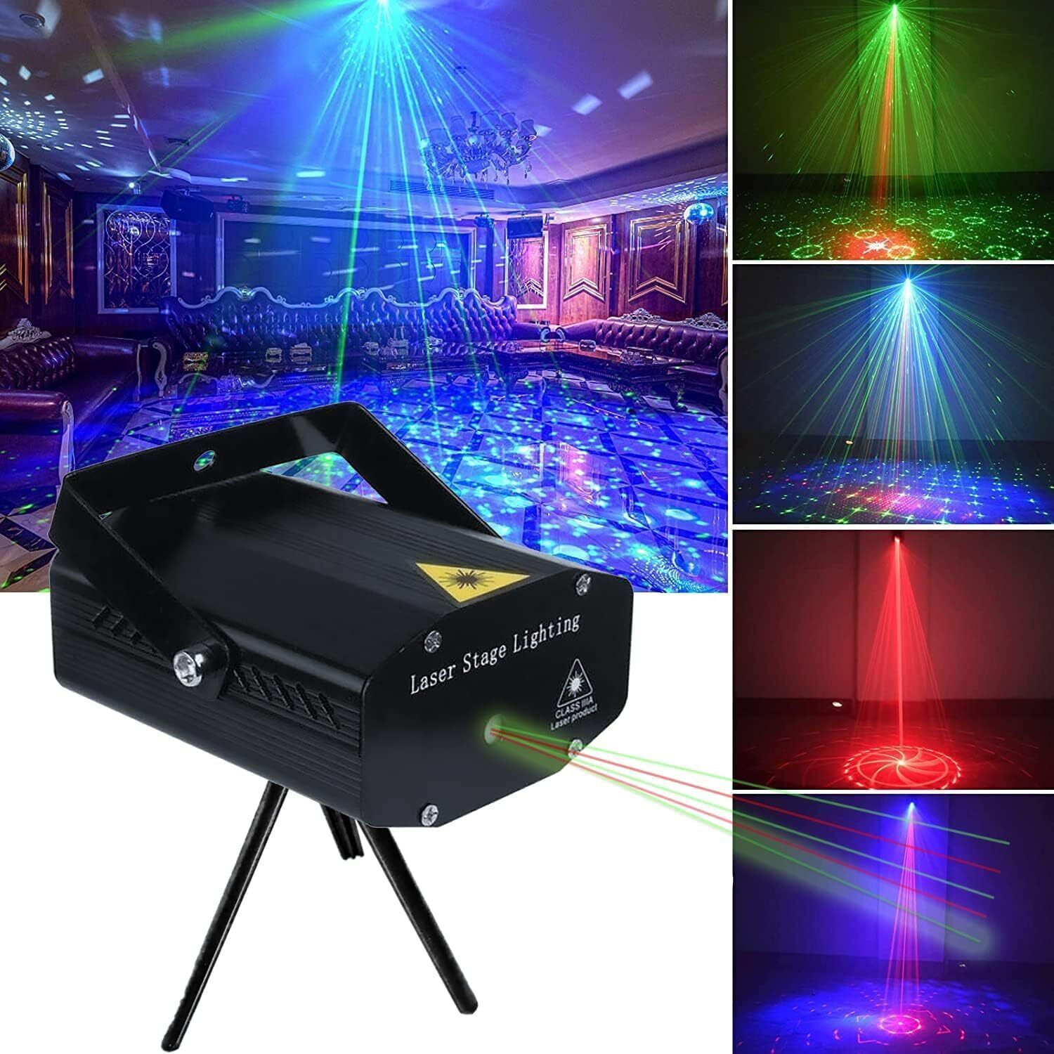 Mini LED Laser Projector Disco Light Dj Voice-Activated DJ Party Club Light Shower Laser Light