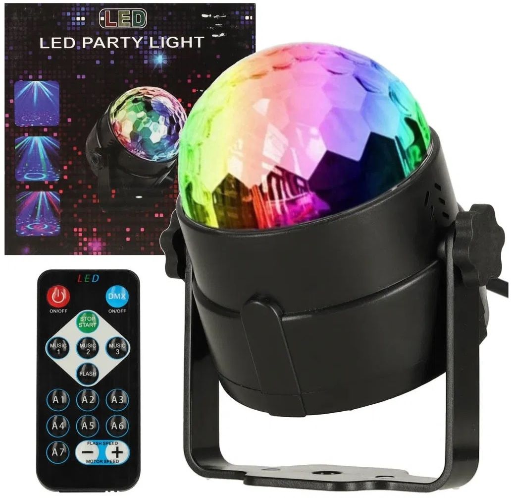 trudo Disco Strobe Light With Remote Control Crystal Magic Ball Single Disco Ball-picture-23
