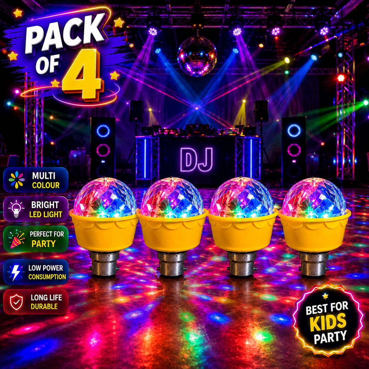 jwala power Y/W_LED_P4_04 Dual Disco Ball-picture-47