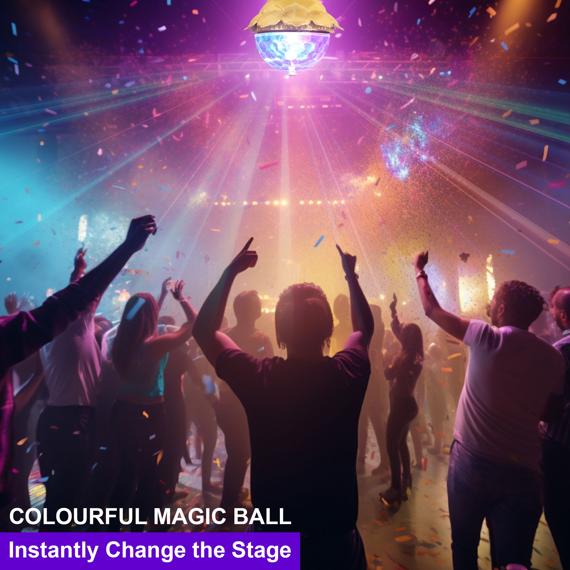 Golden LED Bulb for Room Decor & Celebrations | Pack of 1 Single Disco Ball-image-48