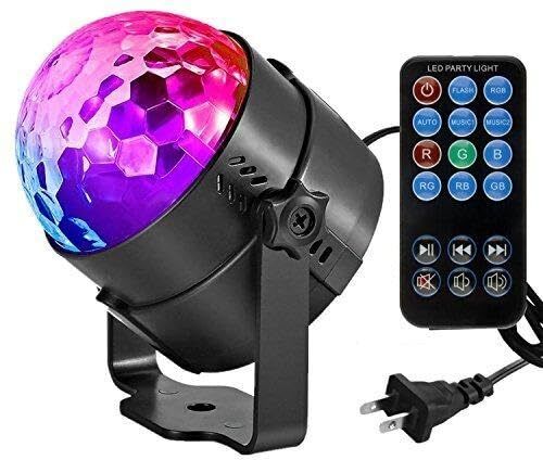 DJ Disco Ball LED Party Light Sound Activated RGB Light with Remote Control Single Disco Ball-image-35