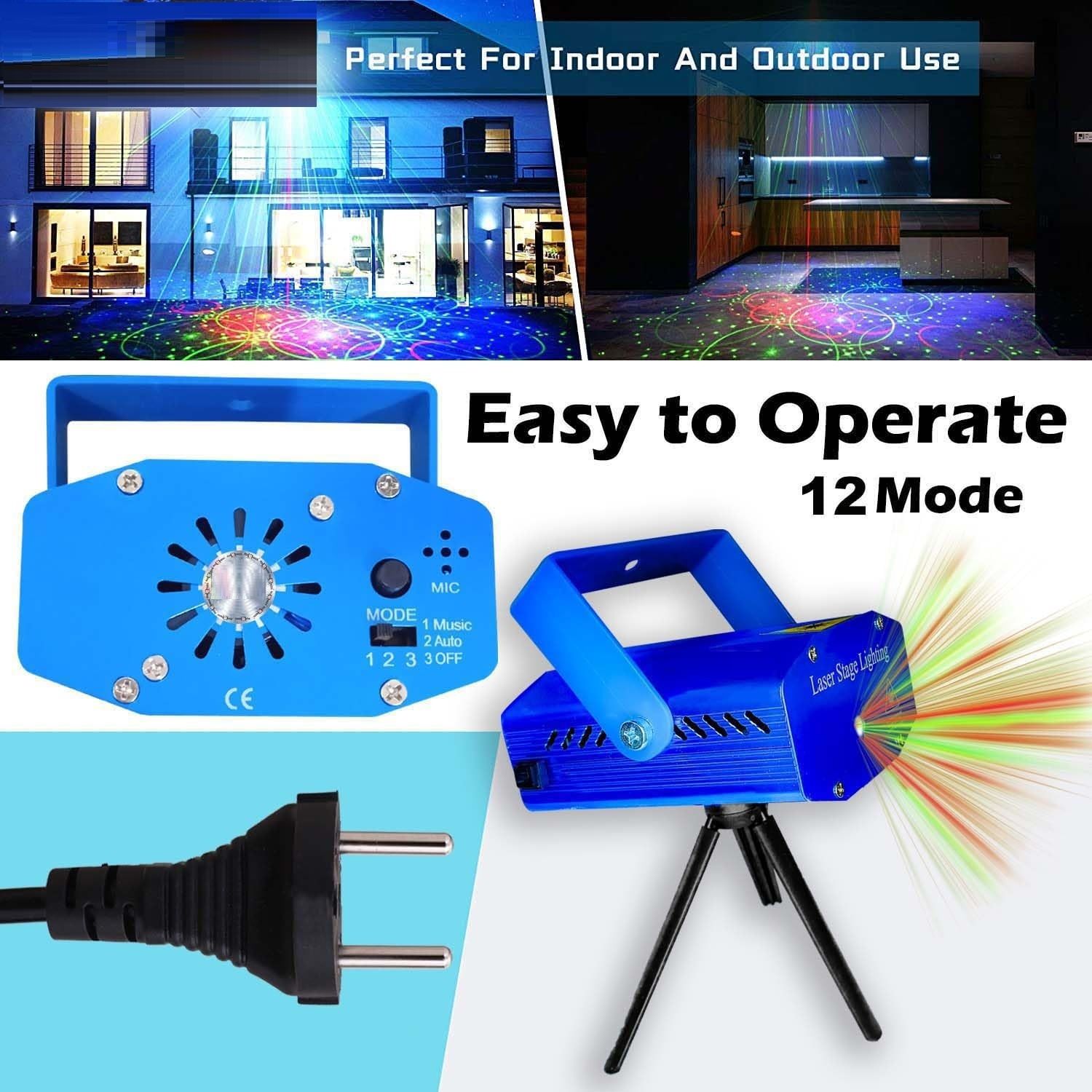 6 Pattern Disco Laser Light RGB DJ Lighting Projector for Festival Decor Shower Laser Light-image-8