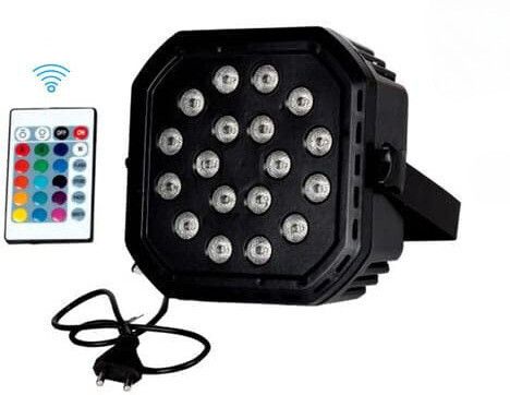 Plastic Body Flat Par Light LED Mini RGB Dj Disco Party Lighting, Multicolour. Single Disco Ball-image-20