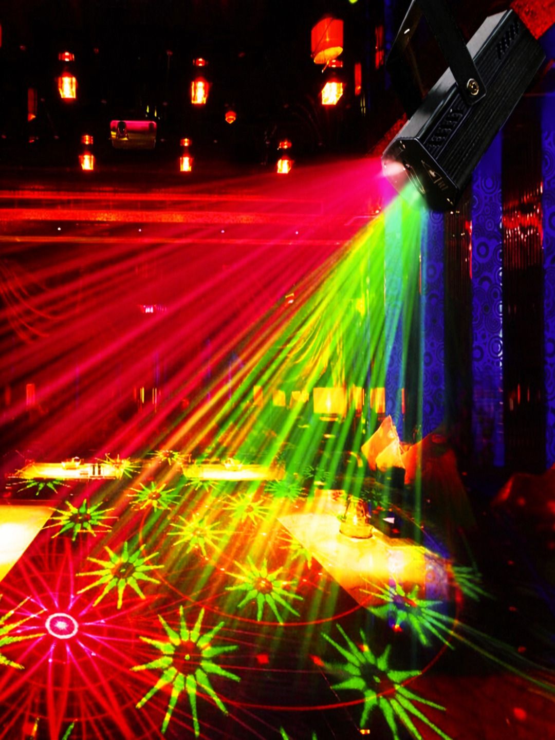 Laser Projector Light 6 Patterns for Home, Party, Decoration Black Shower Laser Light-image-30