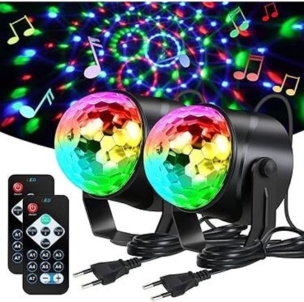 khodiyar enterprises Party Lights DJ Disco Ball 7 Colors Sound Activated Remote Control Disco Ball Set-picture-17