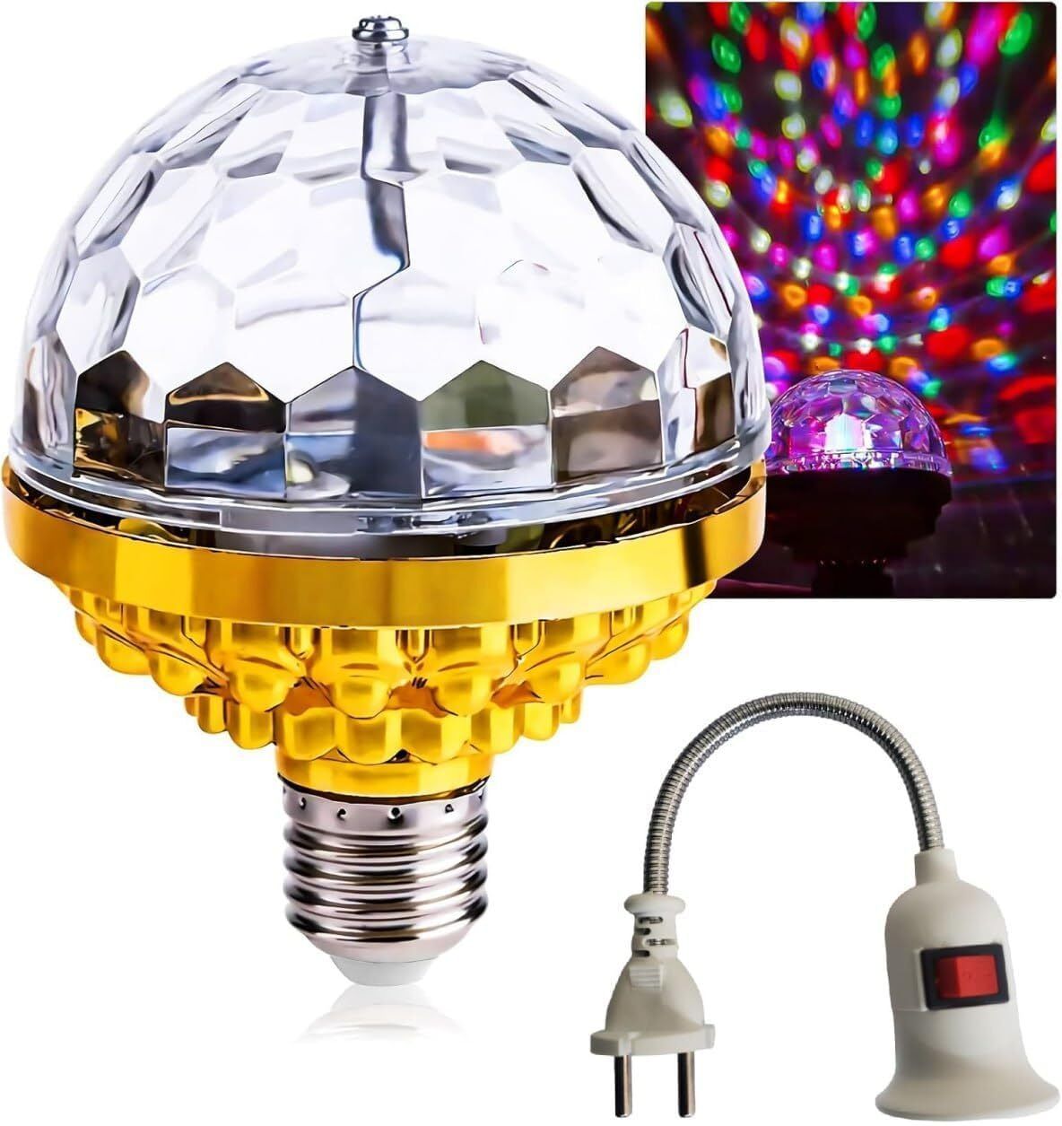 Rotating Magic Ball Light with Lamp Holder Set, Retro Disco Lights Disco Ball Set