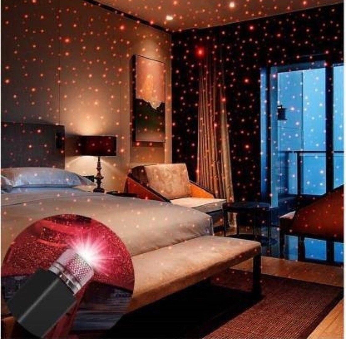 USB Decoration Star Light Projector Light/Disco Light/Car Night Lamp Decortions Shower Laser Light-image-13