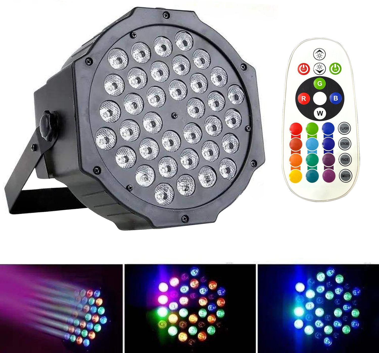 moozmob 36 LED Stage Par RGB Disco DJ Party Light DMX Control Disco Ball Set-picture-25