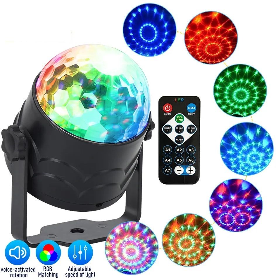 trudo 360° Disco Light Effects LED Music Controlled DJ Party Light Single Disco Ball-picture-20