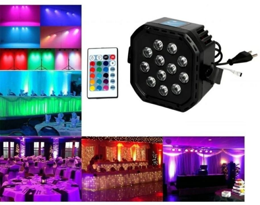 DJ LED Par Flood Light with 12 LEDs 24 Keys Remote Control Shower Laser Light-image-48