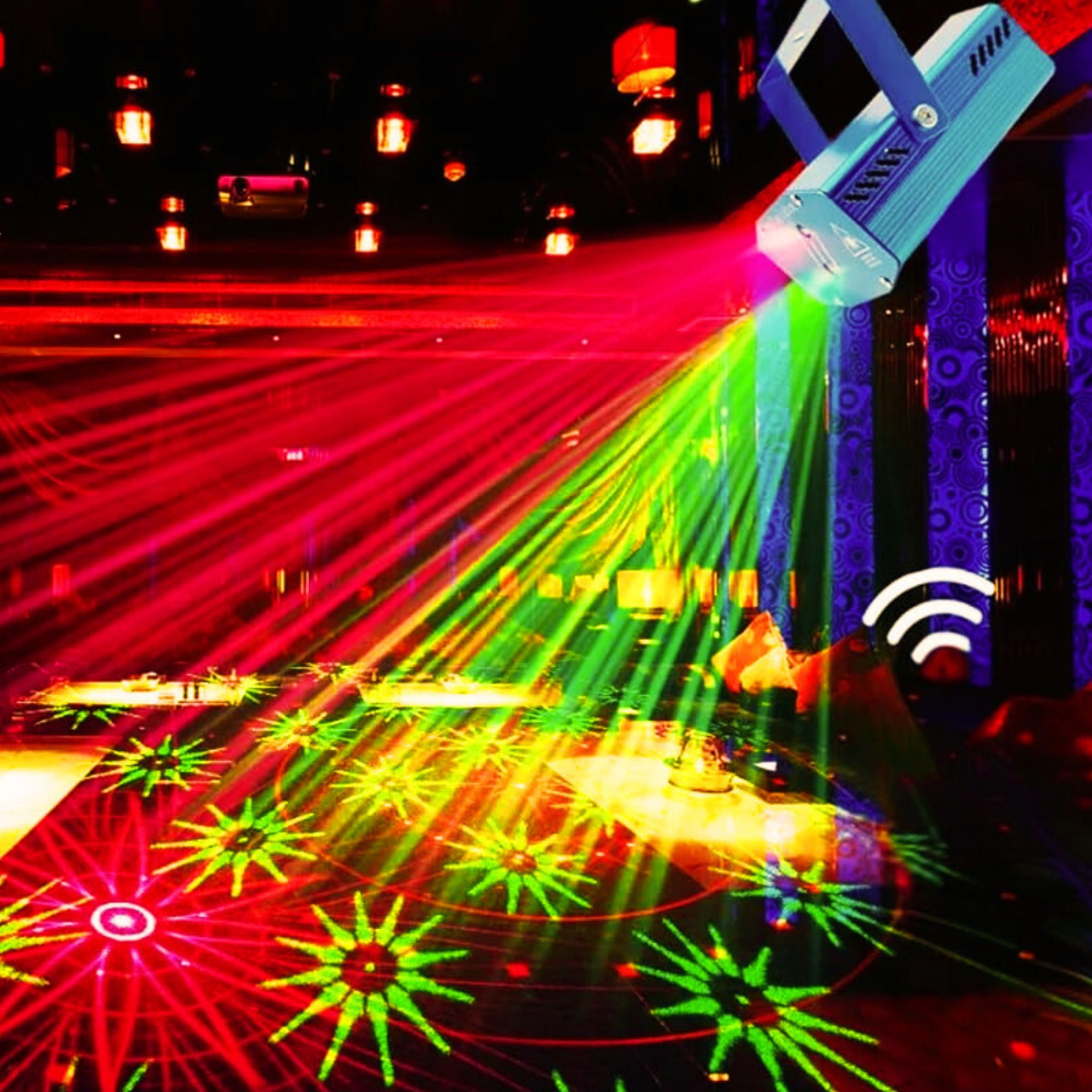 Laser Projector Light 6 Patterns Ideal for Home, Party, Outdoor Decoration Shower Laser Light