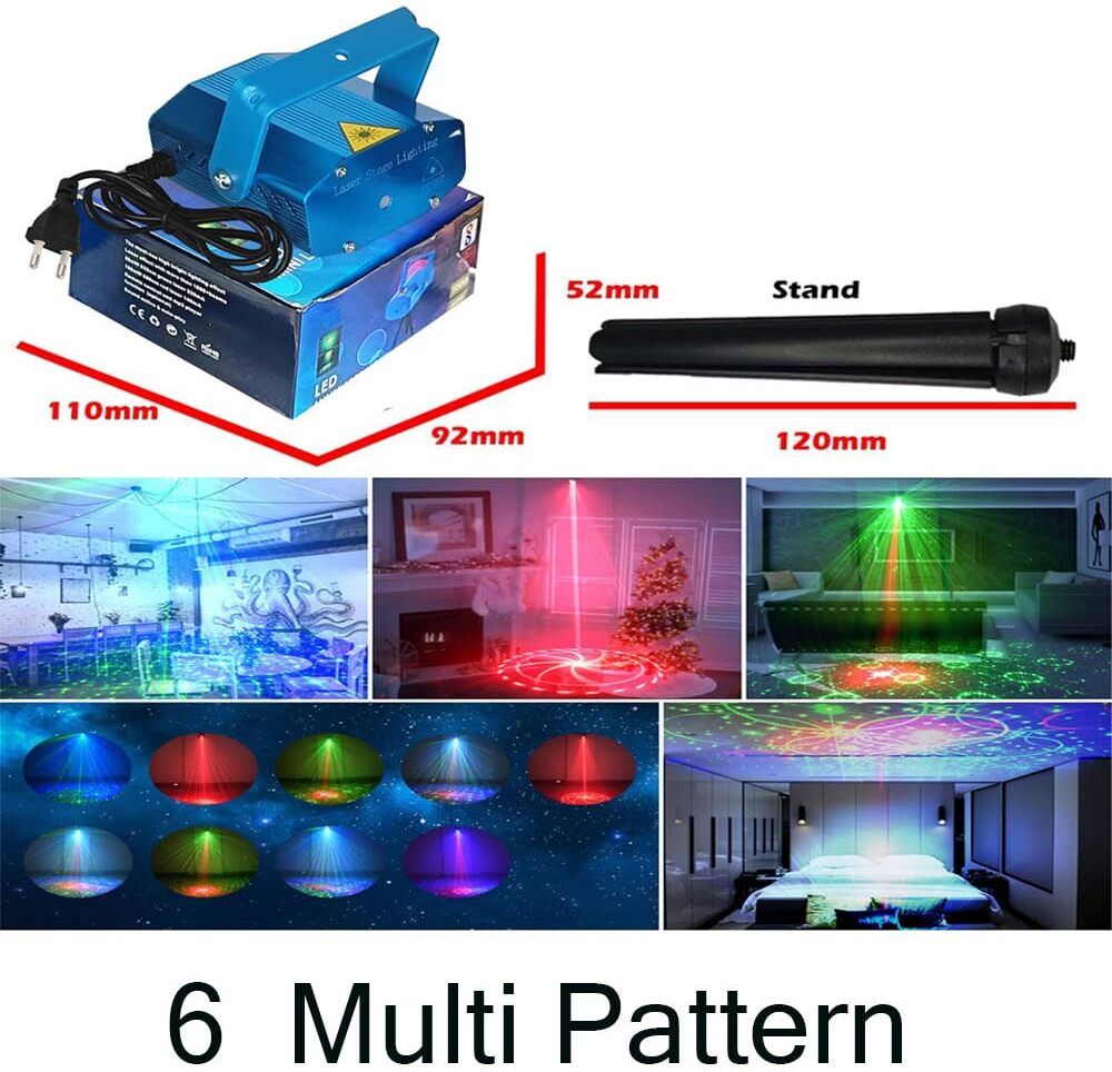 astound 6 Pattern Disco Laser Light Stage Effect Projector for Home Decoration Shower Laser Light-picture-16