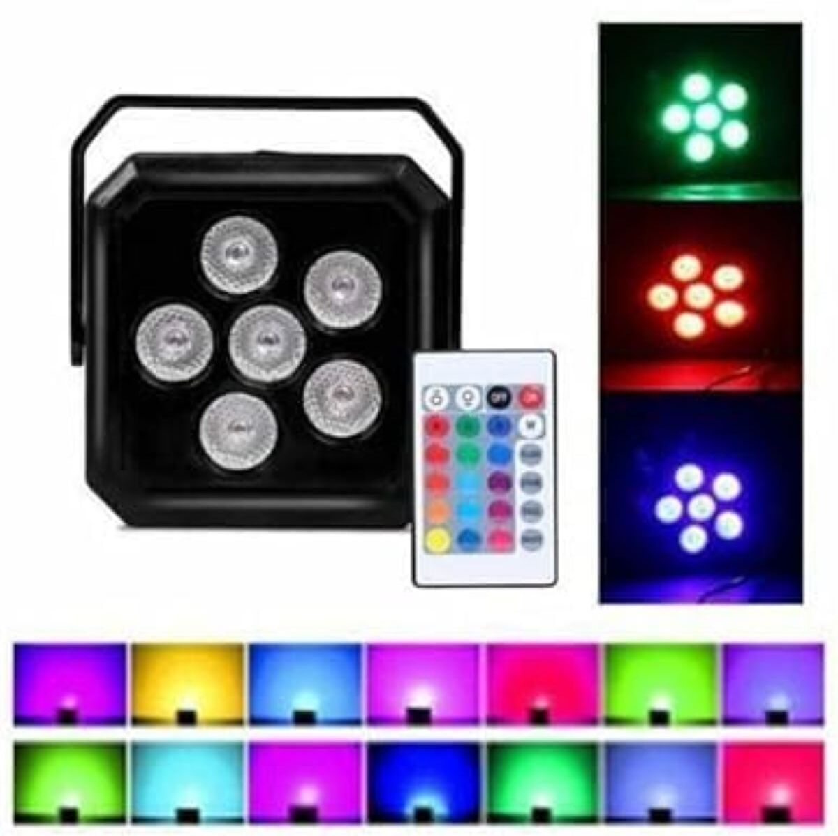 Mini RGB DJ Light with Remote | UV 6-in-1 Disco Ball Uplight – 6 LED (Pack of 1) Single Disco Ball-image-4