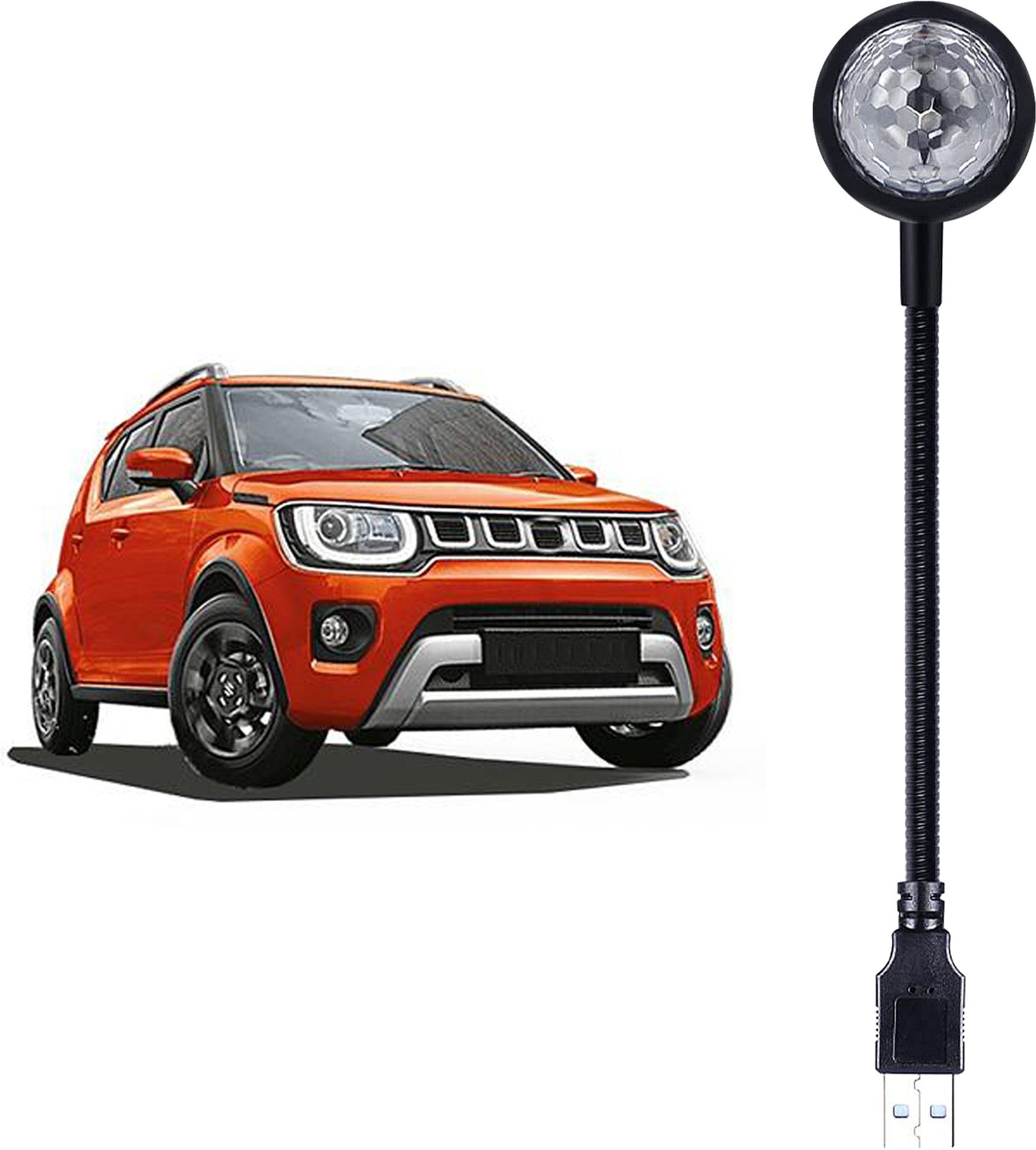 moozmob DISCO Projection Light 7 Colors + 9 Functional Modes Light for Ignis Car & SUV Single Disco Ball-picture-25
