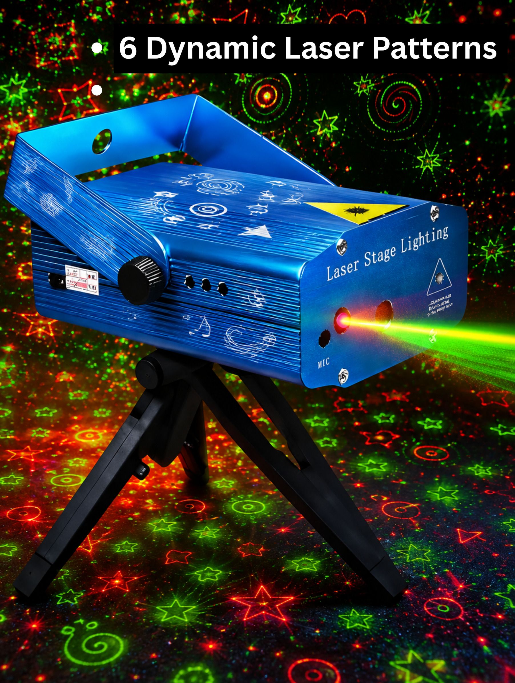 clarza Mini Laser Stage Light Projector Sound Activated DJ Disco Party Light Shower Laser Light-picture-11