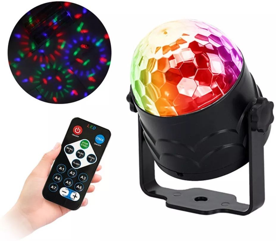 trudo Rotating RGB DJ Disco Party Lights Single Disco Ball-picture-43
