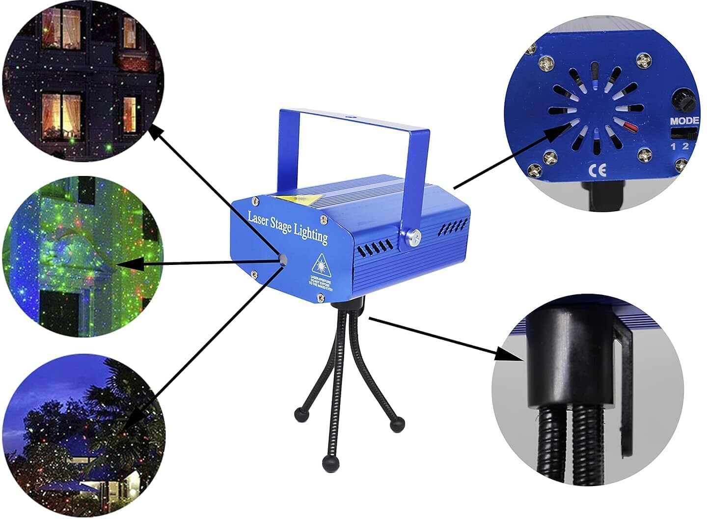 Laser Mini Disco Light Projector Multi Color DJ Stage Lighting Shower Laser Light-image-4
