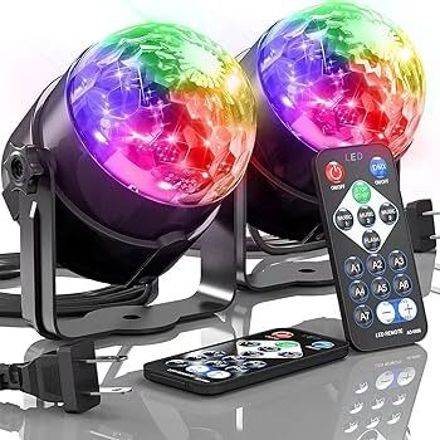 khodiyar enterprises Party Lights DJ Disco Ball 7 Colors Sound Activated Remote Control Disco Ball Set-picture-18