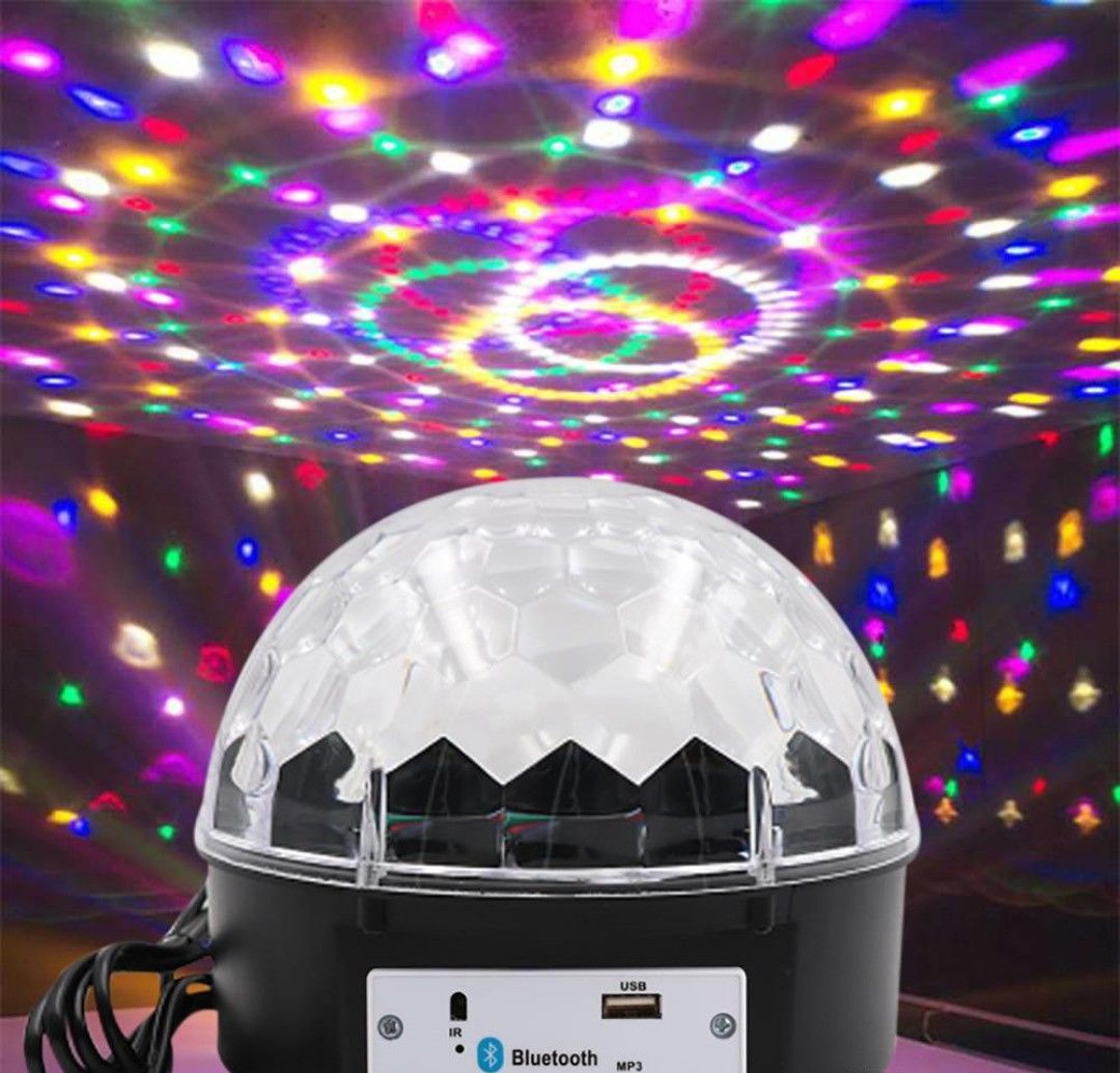 Bluetooth Stage Light Led Crystal Rotating Ball Strobe Lighting with Remote for Home Birthday Wedding Party Single Disco Ball-image-21