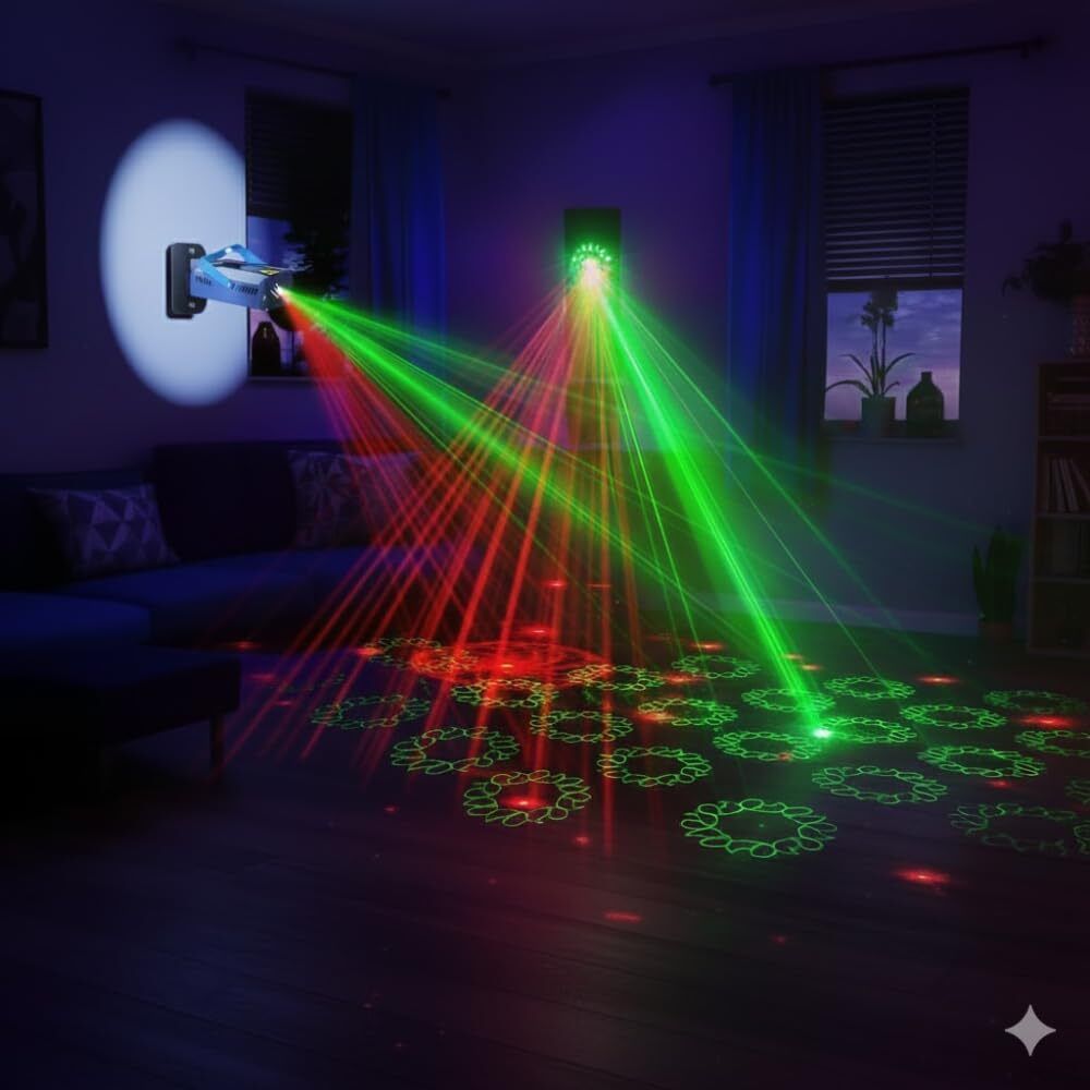 Mini Laser Projector Light Featuring Sound-Activated Disco Ball CX23 Dual Disco Ball-image-35