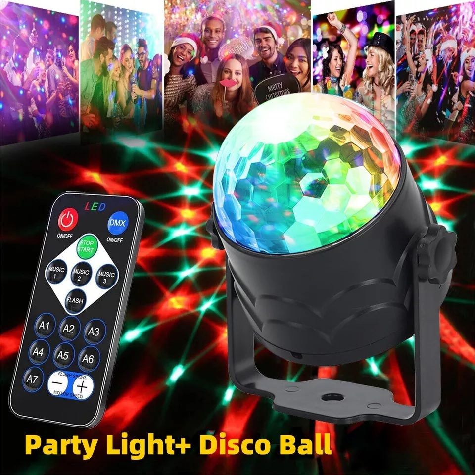 trudo RGB Stage Lights with Remote Control Glitter Effect Single Disco Ball-picture-21