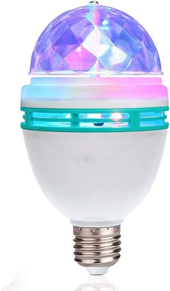 glamezone 360 Degree Crystal Rotating Magic Disco LED Light Bulb Lamp (White) Single Disco Ball-picture-44