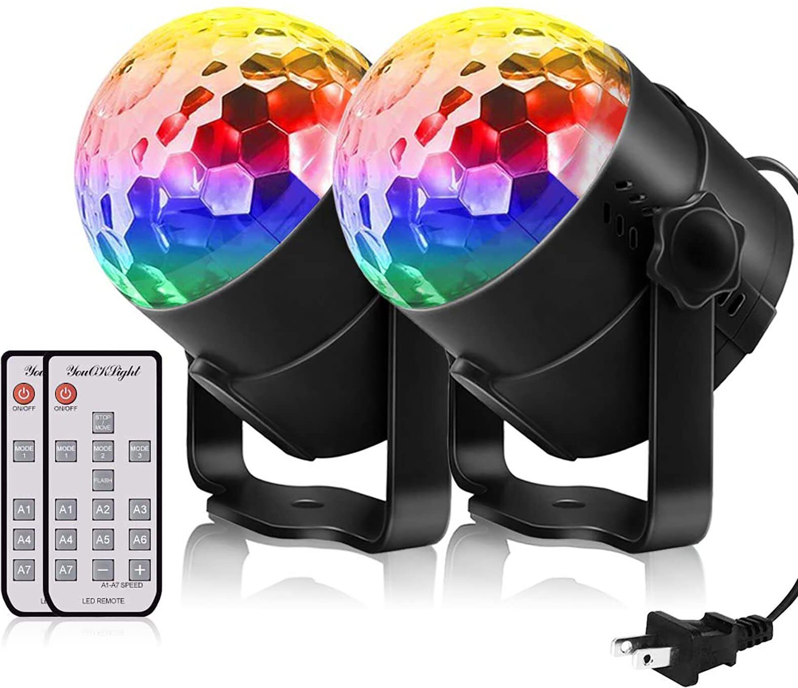 khodiyar enterprises Party Lights DJ Disco Ball 7 Colors Sound Activated Remote Control Disco Ball Set-picture-5