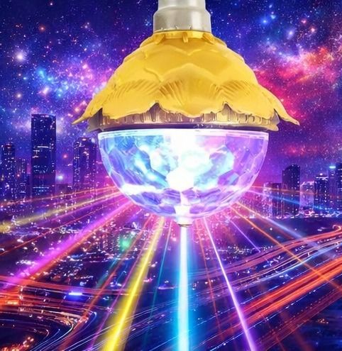 unbrako 360° RGB Crystal Crown Rotating Disco LED Light Disco Ball Set-picture-13