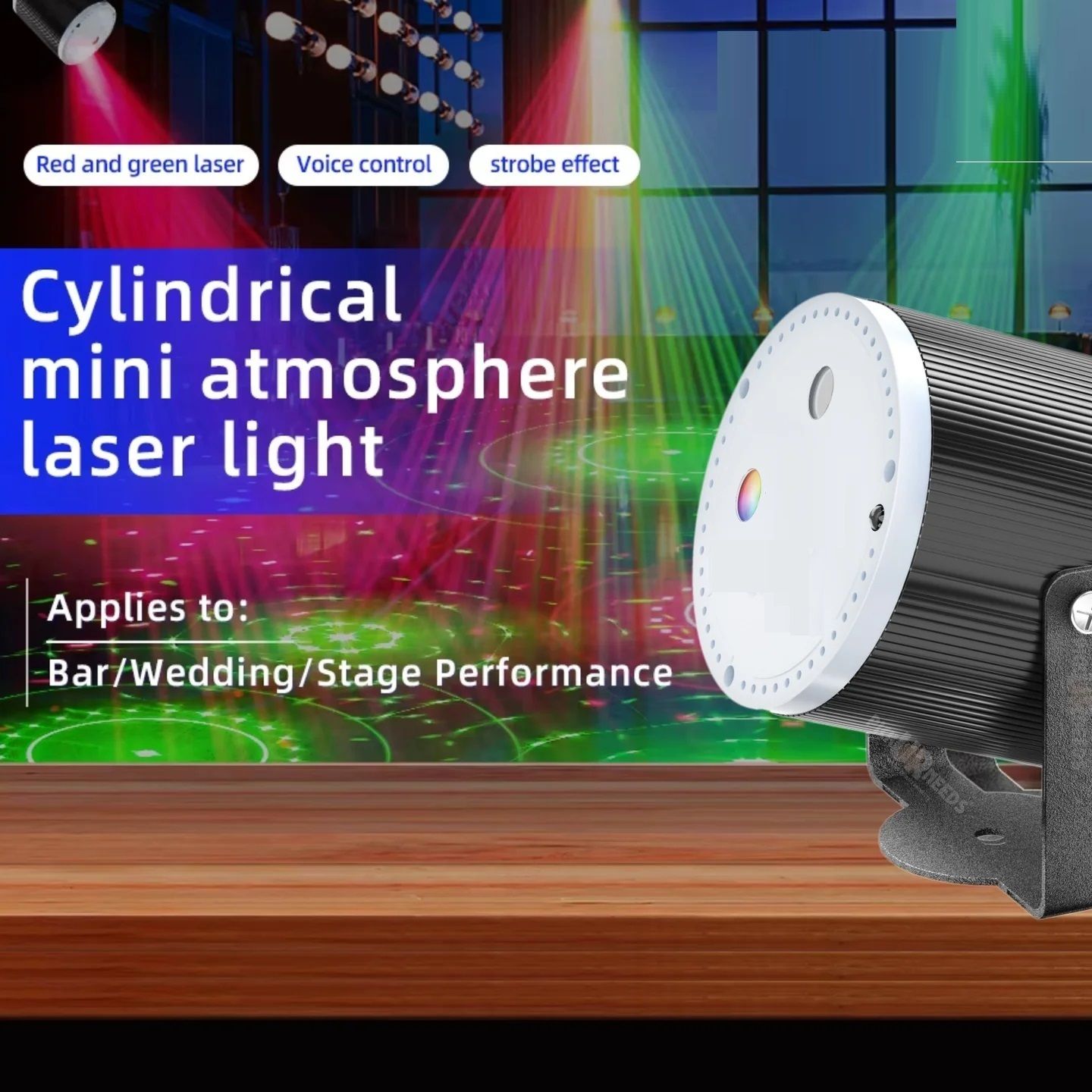 Sound Activated Cylinder DJ Disco Laser Light with 16 Patterns & 4 Modes Shower Laser Light-image-48