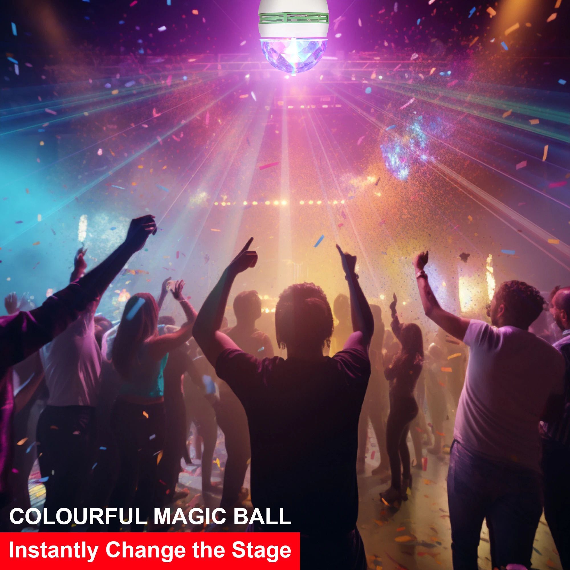 glowing night LED Rotating Bulb Light for Home Party Ganpati Diwali Navratri Single Disco Ball-picture-30
