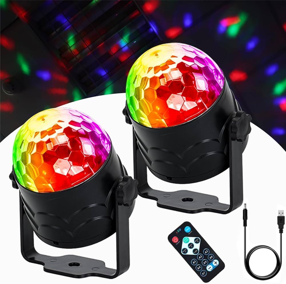 khodiyar enterprises Party Lights DJ Disco Ball 7 Colors Sound Activated Remote Control Disco Ball Set-picture-46