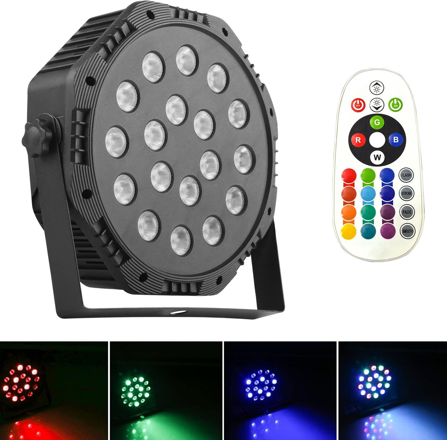 wrader 18 LED Par Light RGB Disco DJ Party Stage DMX Control Single Disco Ball-picture-43
