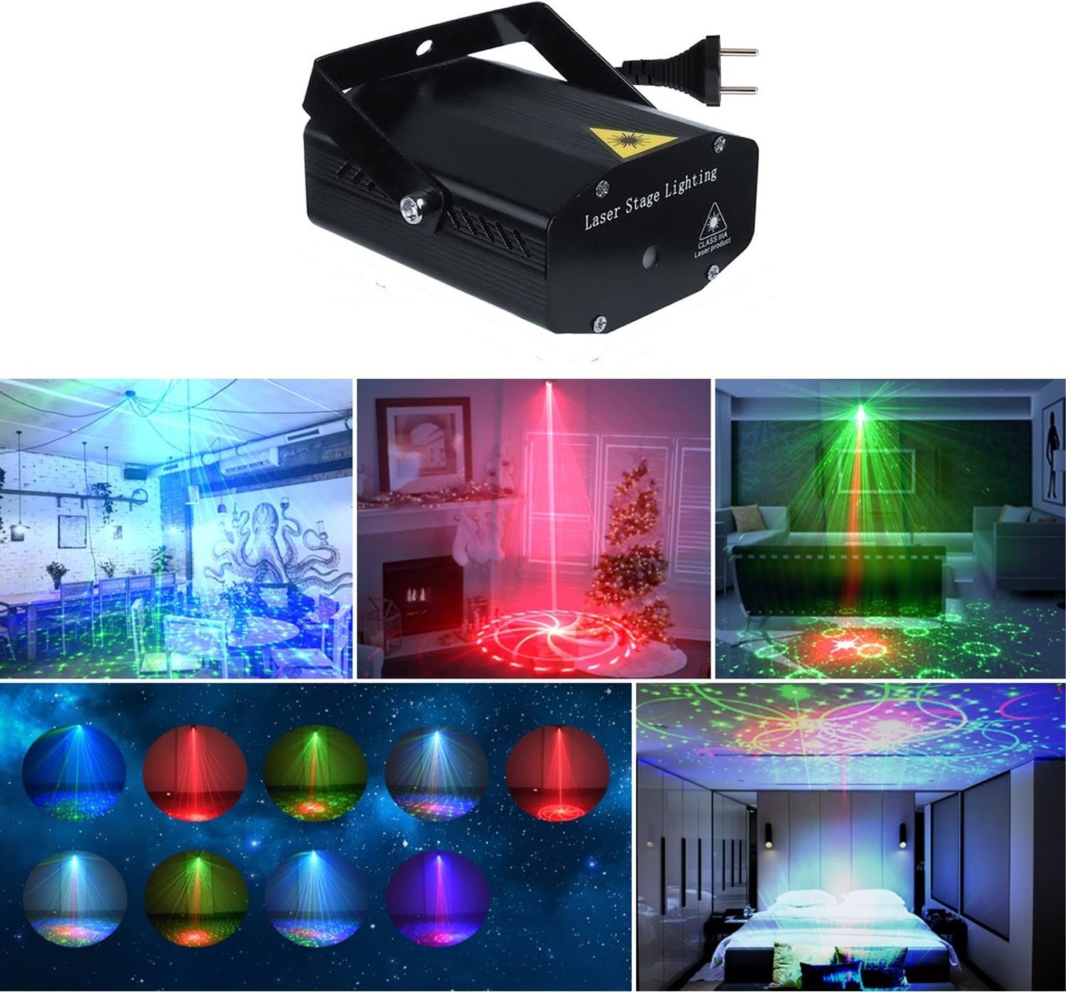 Laser Mini Disco Light Projector RGB Disco Lamp for Music Parties Shower Laser Light-image-2