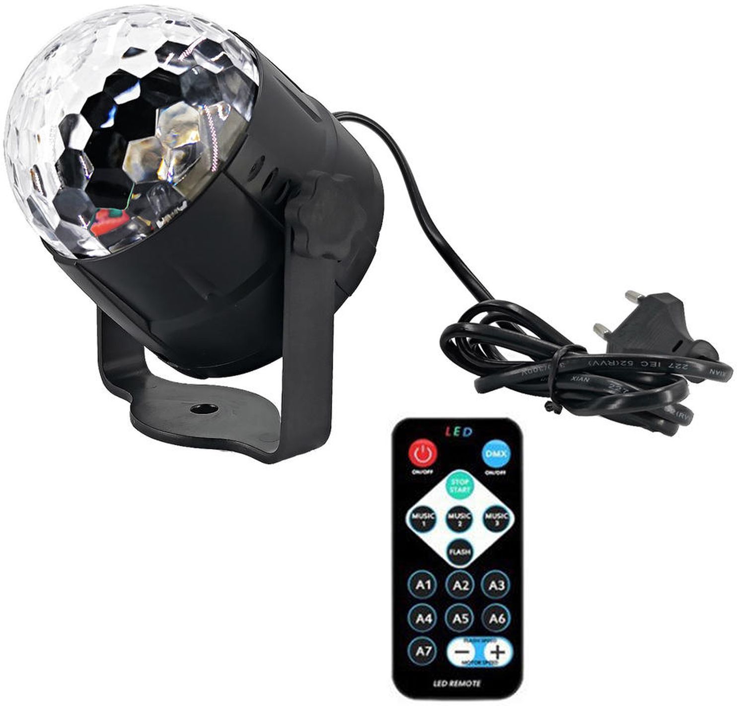 Music Sensor Disco Dj Light with Remote 7 Color Modes Party Stage Disco Light Single Disco Ball