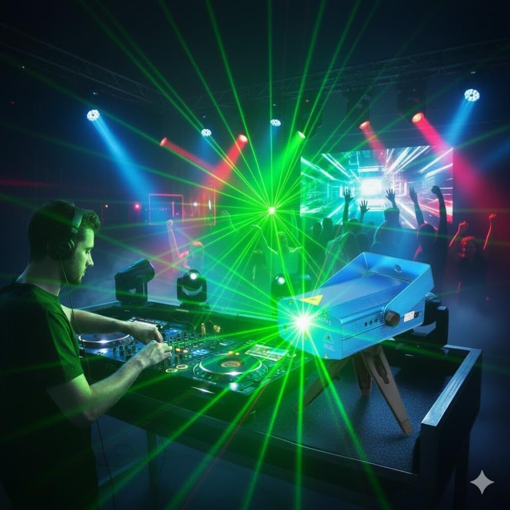 Mini Laser Projector Light Featuring Sound-Activated Disco Ball CX22 Dual Disco Ball-image-25