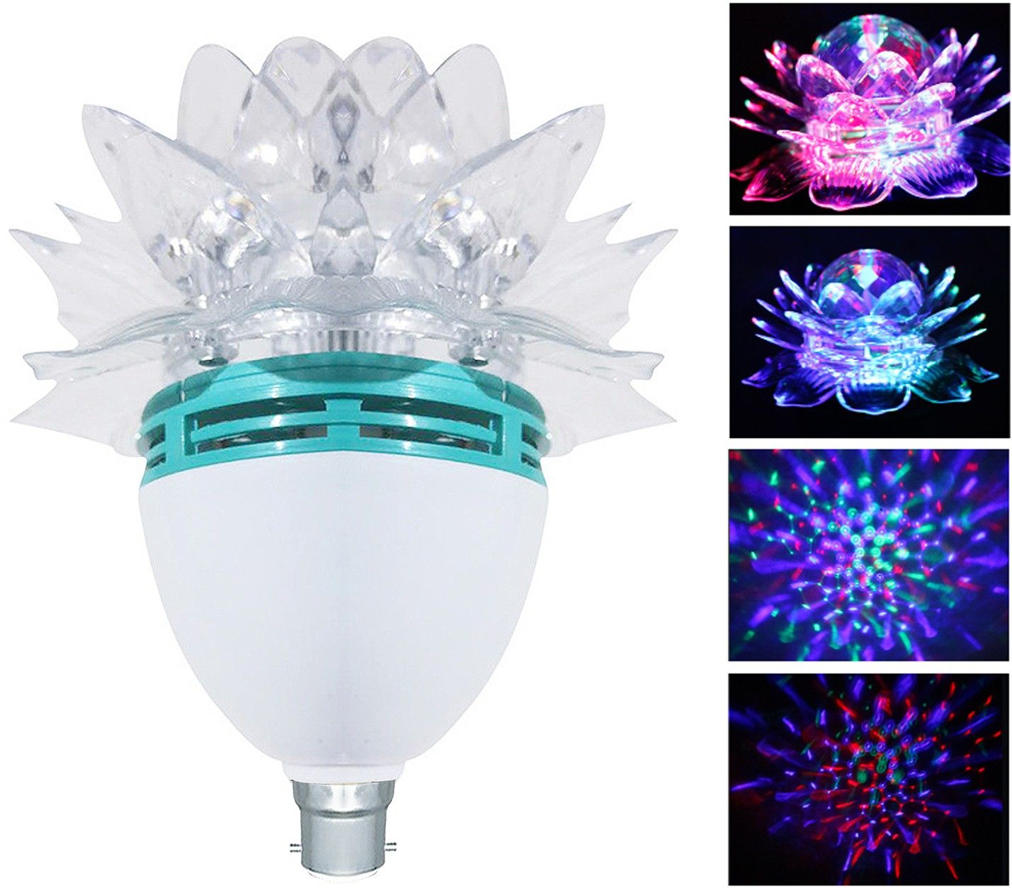 Lotus Dj LED Bulb for Bedroom Party Home Birthday Diwali and Stage Single Disco Ball
