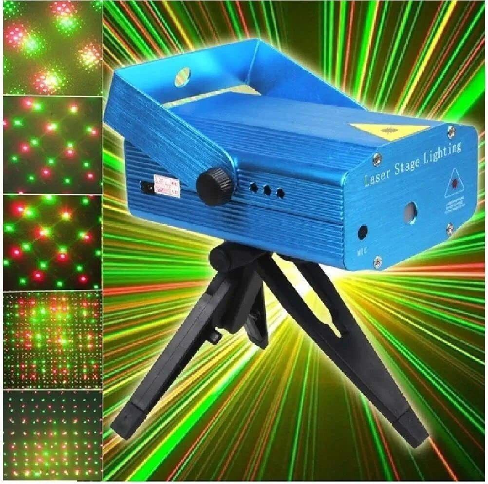 Mini LED Dj Disco 6 Modes Combination, Stage Sound Activated Projector Shower Laser Light