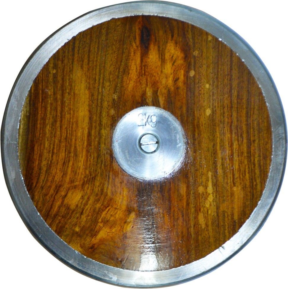 Discus Throw 2Kg , Disc Throw, Practice Wooden Discuss With Premium Brass Rim Wooden Discus Throw Disc